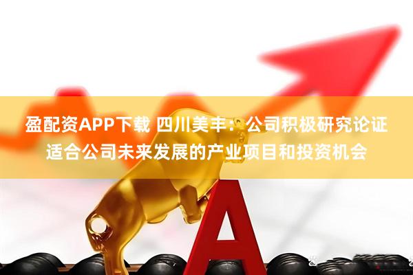 盈配资APP下载 四川美丰：公司积极研究论证适合公司未来发展的产业项目和投资机会